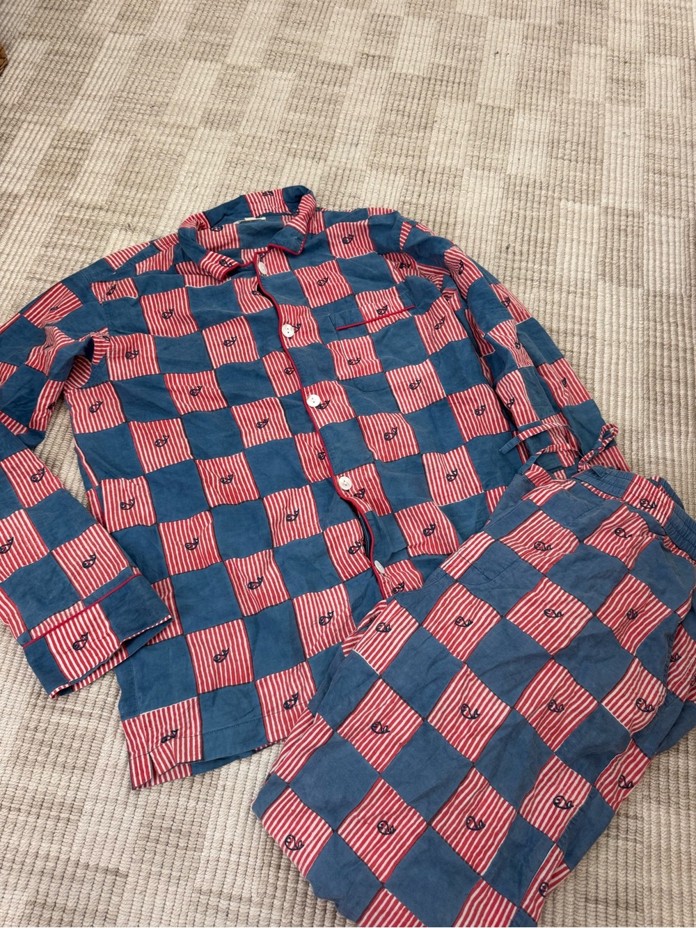 Roller Rabbit Men's Red & Blue Checkered Button-Down Shirt